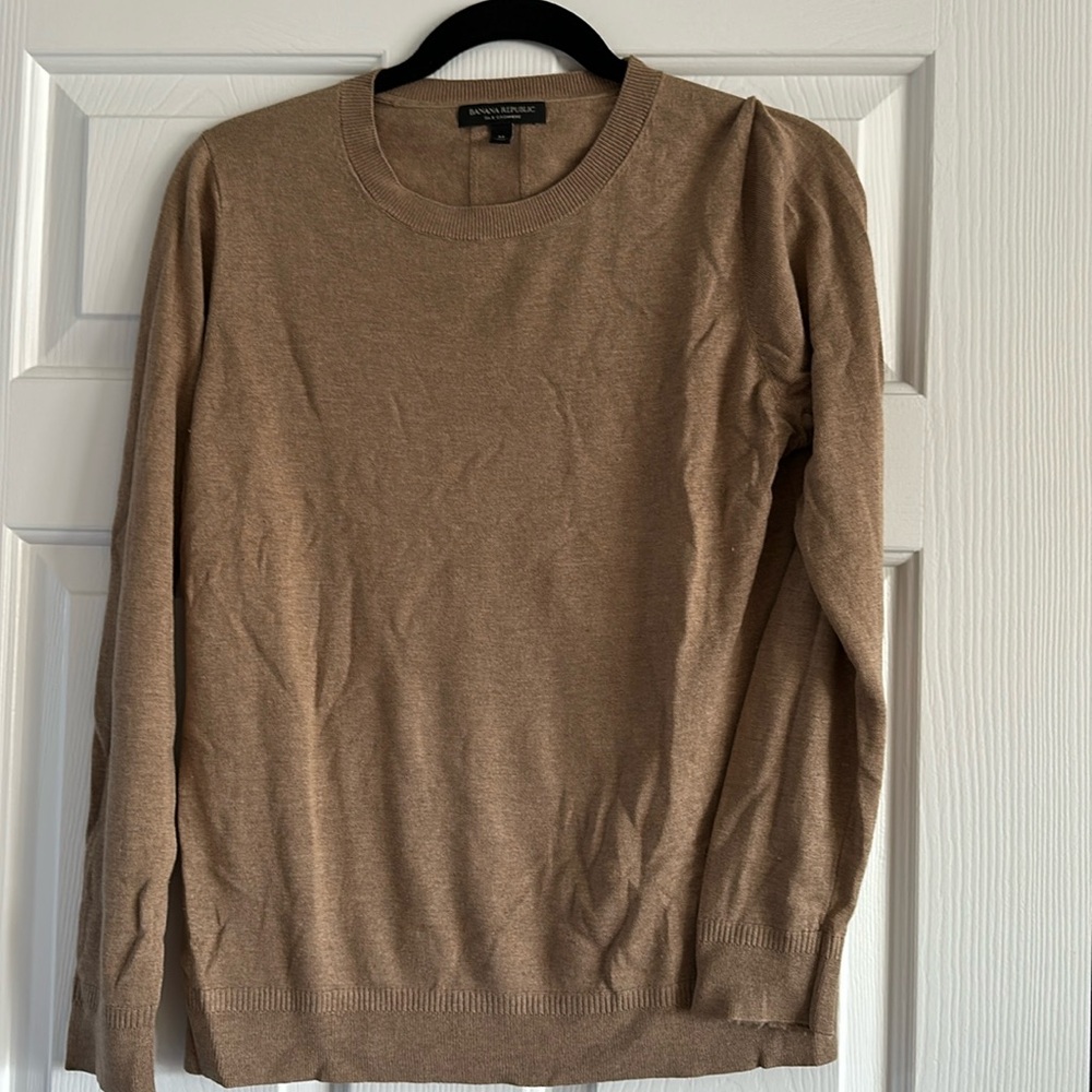 Tan Silk Cashmere Sweater